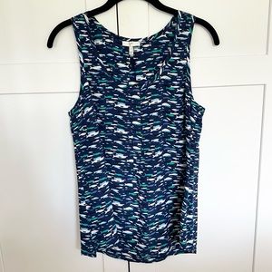 Joie Kaira Silk Tank Top Blouse Fish Print Small S